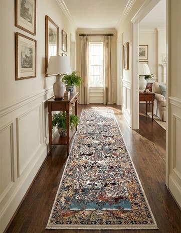 Ivory Nain Design Runner Rug