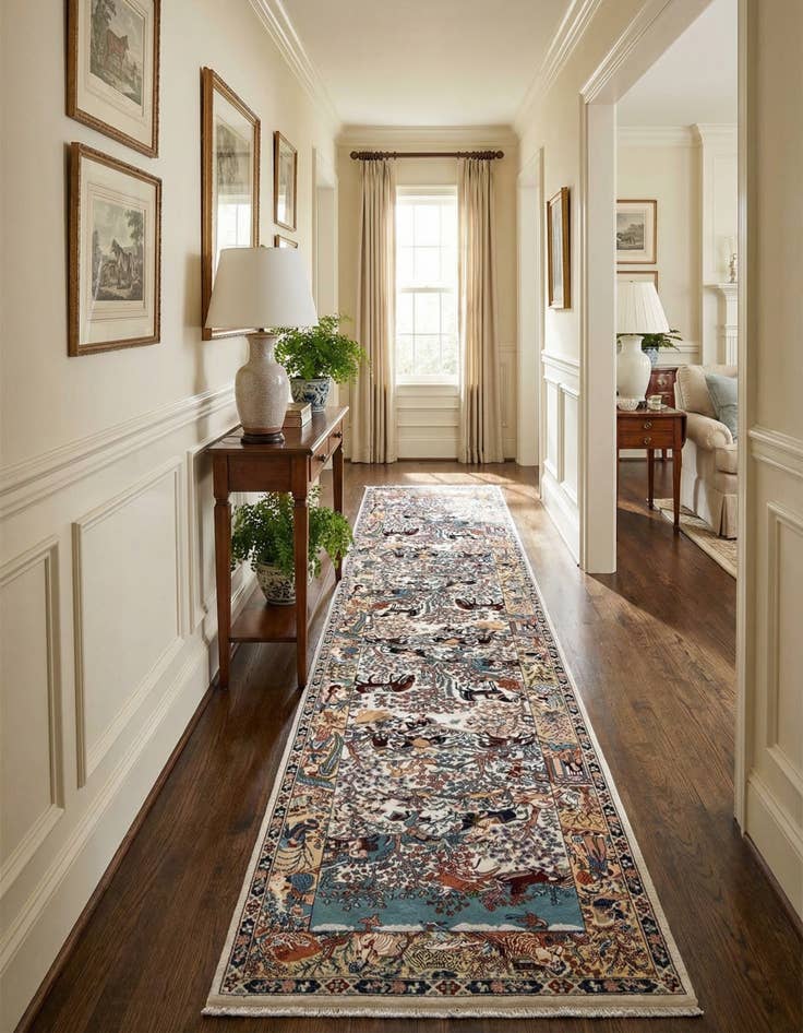 Detail image of 3' x 13' Nain Design Runner Rug