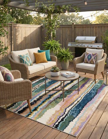 5' x 8' Easy-Clean Modern Indoor / Outdoor Rug