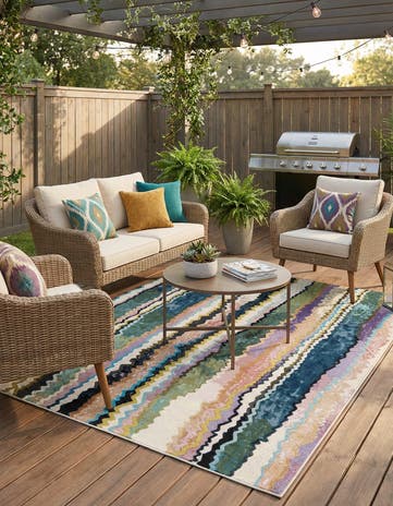 5' x 8' Easy-Clean Modern Indoor / Outdoor Rug