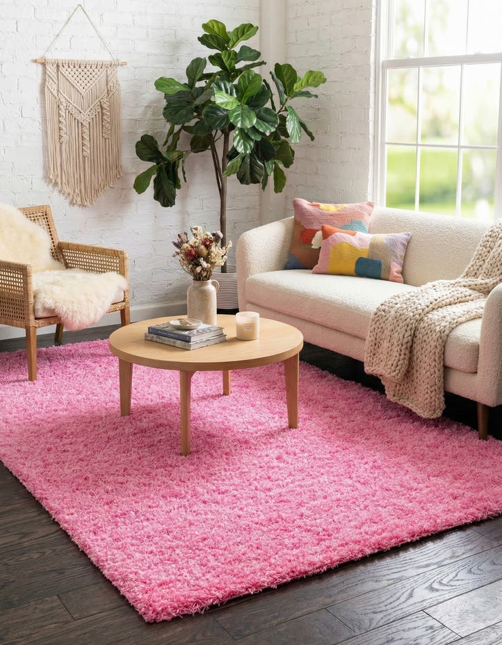 6' x 9' Solid Shag Rug