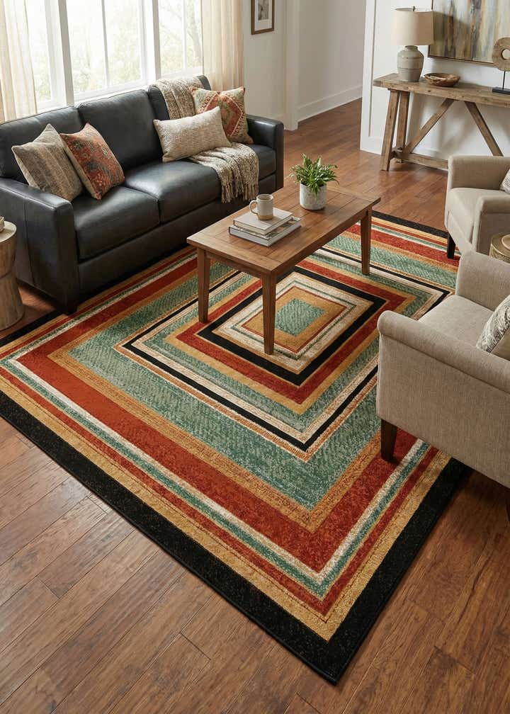 6' x 9' Easy-Clean Modern Indoor / Outdoor Rug