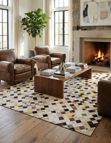 7' 11 x 9' 9 Cowhide - Patchwork Rug