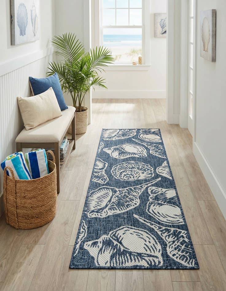Detail image of  2' x 6'  Washable Coastal Indoor / Outdoor Runner Rug