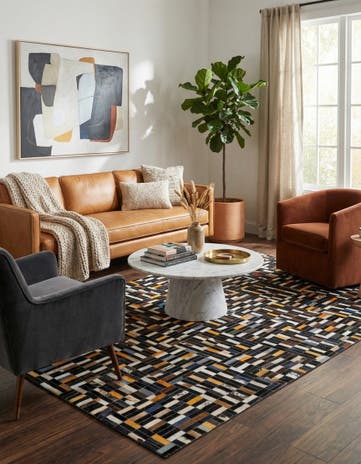 5' 1 x 8' 1 Cowhide - Patchwork Rug