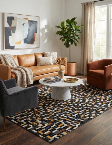 5' 1 x 8' 1 Cowhide - Patchwork Rug