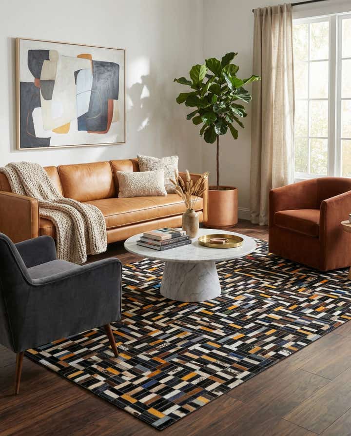 5' 1 x 8' 1 Cowhide - Patchwork Rug