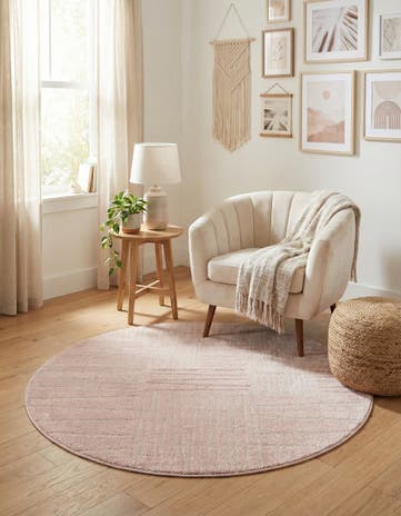 Pink Hanahan Round Rug