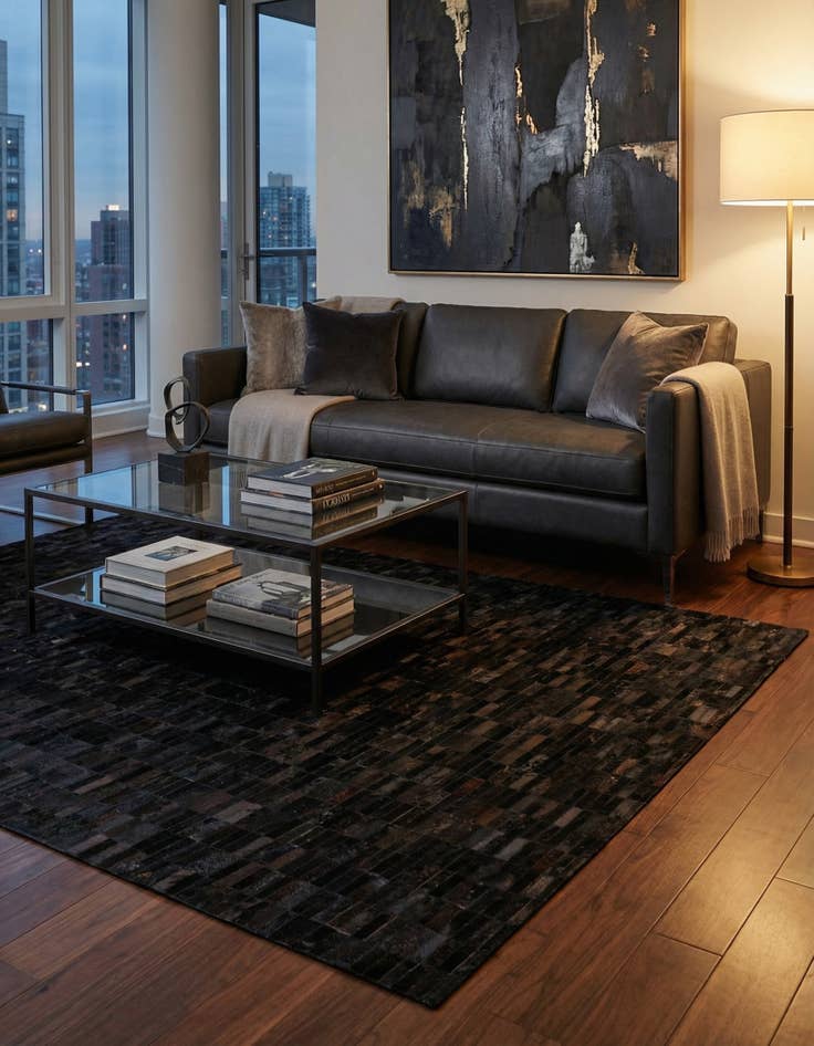 Detail image of 6' x 9' Cowhide Stocks Rug