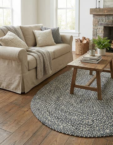 5' 1 x 8' Handmade Braided Chindi Oval Rug
