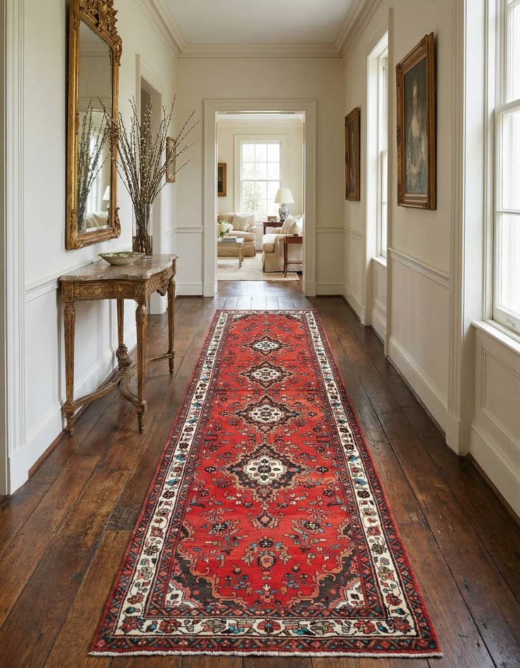 Detail image of 3' 9 x 16' 4 Hamedan Runner Rug