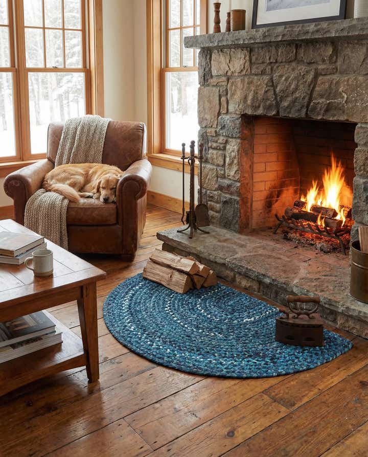 2' 2 x 3' 7 Handmade Braided Chindi Hearth Rug