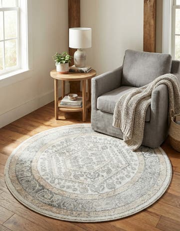 Ivory Aurelia Round Rug