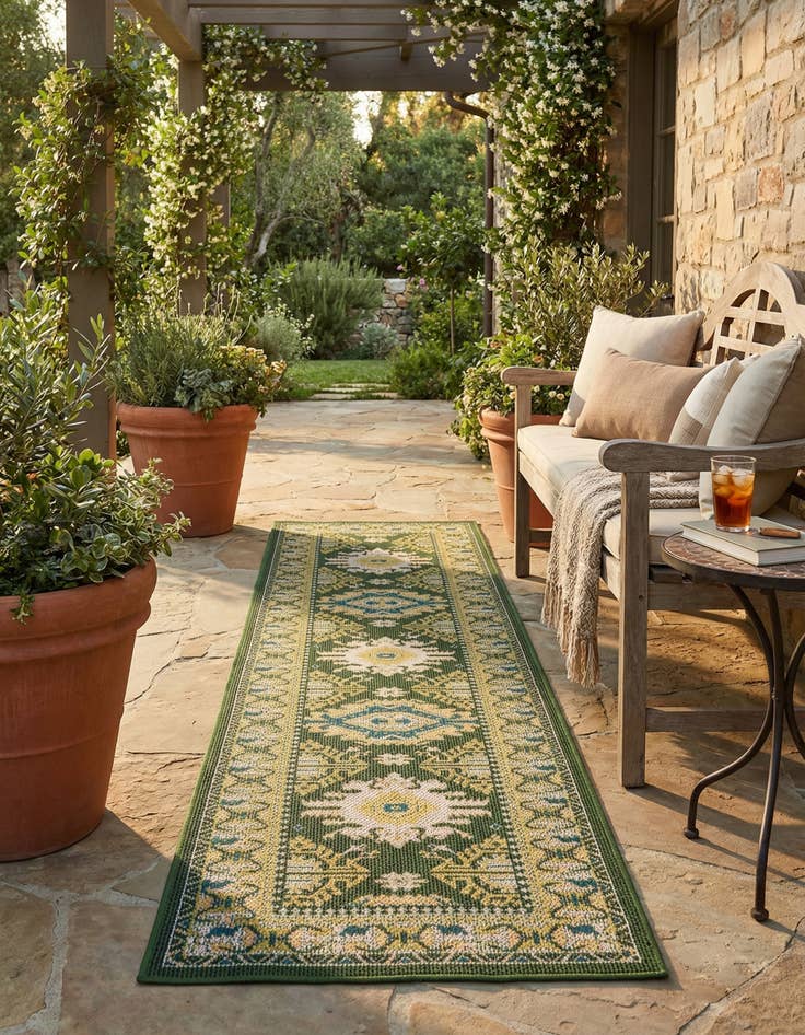 Detail image of 2' 7 x 10'  Washable Baja Indoor / Outdoor Runner Rug