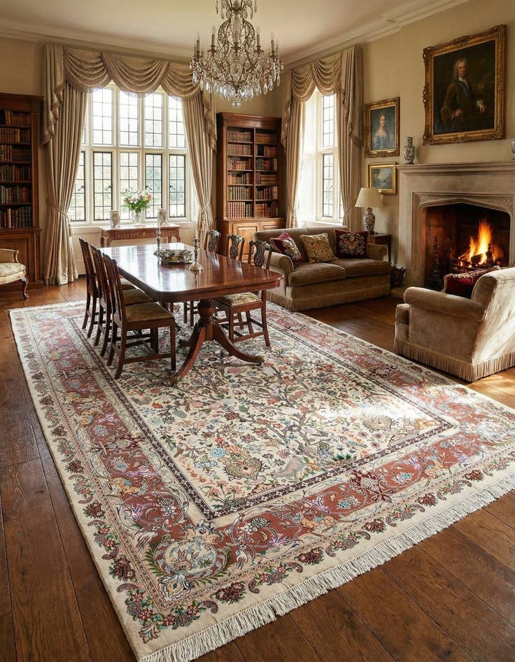 Detail image of 9' 6 x 12' 10 Kashmar Wool Rug