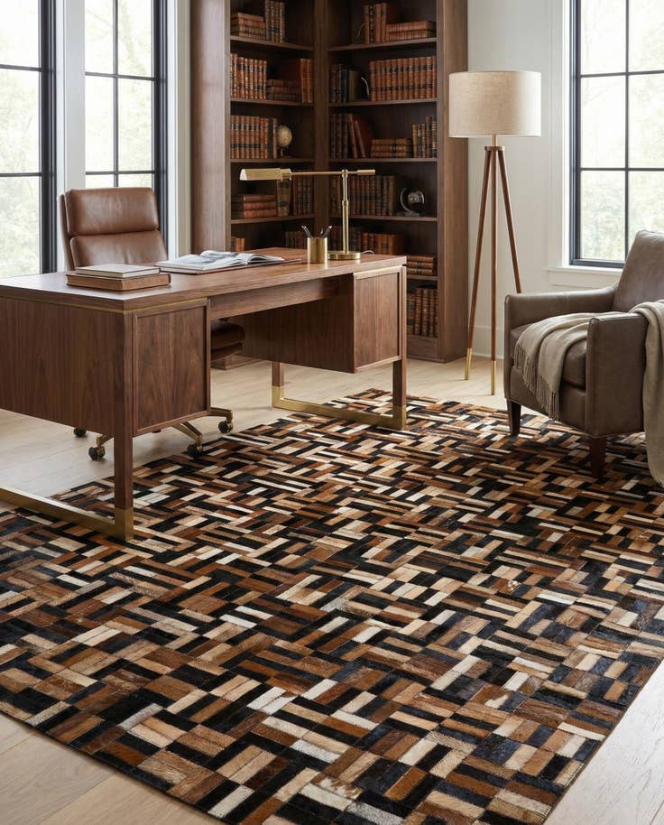 Detail image of 4' 11 x 7' 11 Cowhide - Patchwork Rug