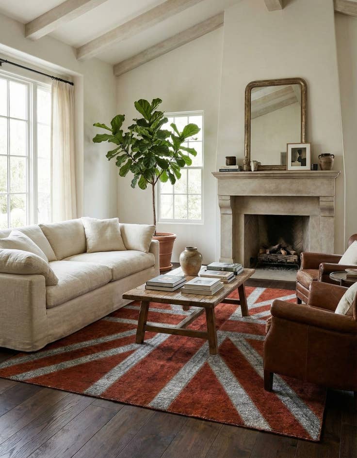 Detail image of  5' 7 x 8'  Hand Knotted Ultra Vintage Persian Wool Rug