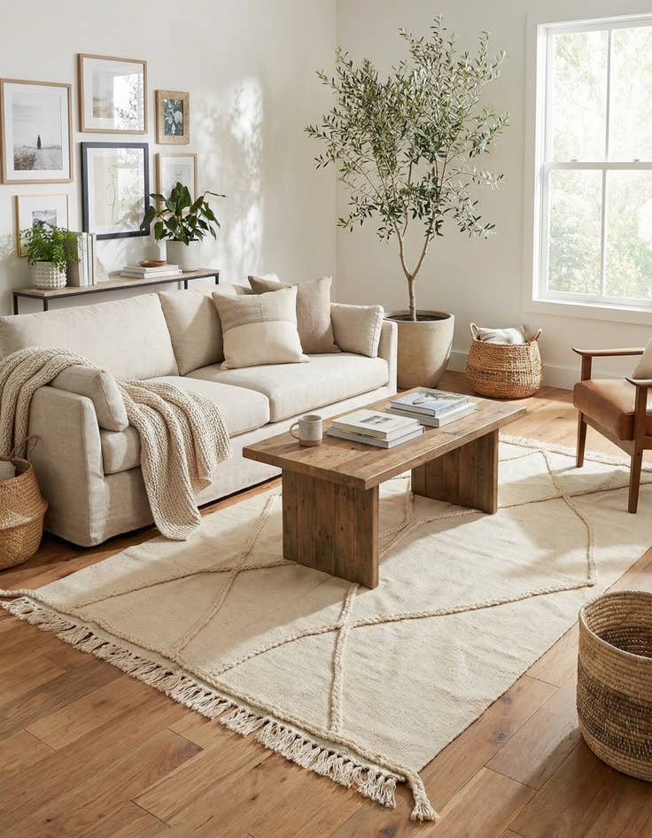 Detail image of  3' 4 x 5' 2  Hand Knotted Moroccan Wool Rug