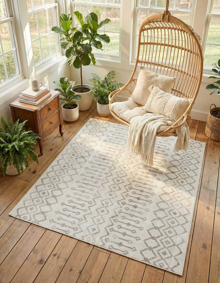 Detail image of 7' 10 x 7' 10 Bohemian Trellis Square Rug