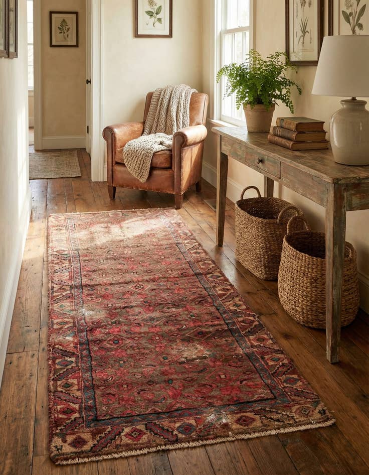 Detail image of 2' 9 x 6' 9  Hand Knotted Ultra Vintage Persian Wool Runner Rug