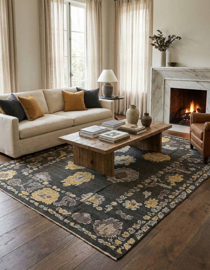 Detail image of 7' 10 x 10' 6 Hand Knotted Oushak Wool Rug