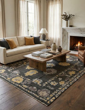7' 10 x 10' 6 Hand Knotted Oushak Wool Rug