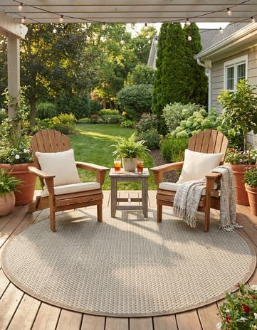 6' x 6' Easy-Clean Border Indoor / Outdoor Round Rug