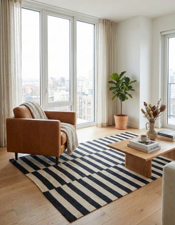4' 2 x 5' 10 Hand Woven Kilim Modern Wool Rug