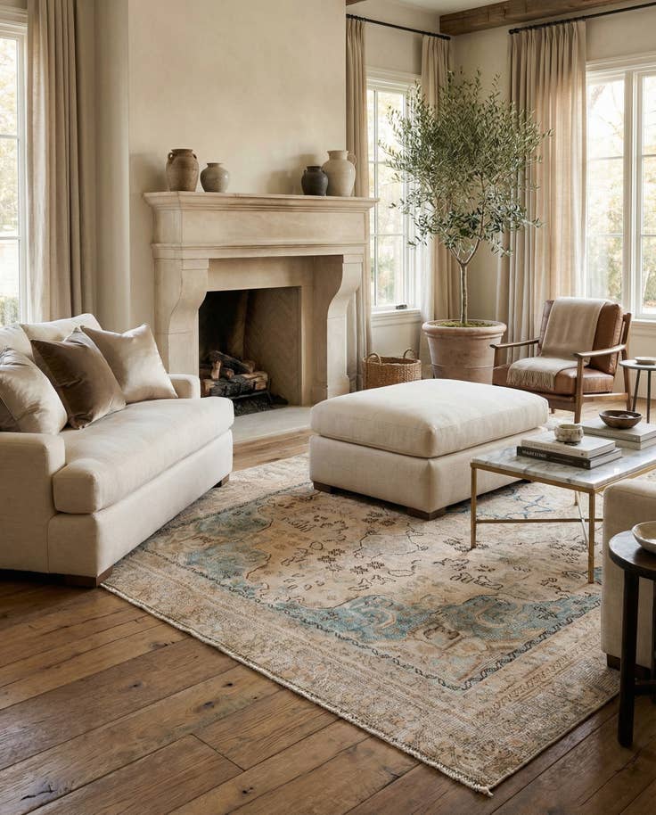 Detail image of 5' 5 x 8' 8 Hand Knotted Ultra Vintage Persian Wool Rug