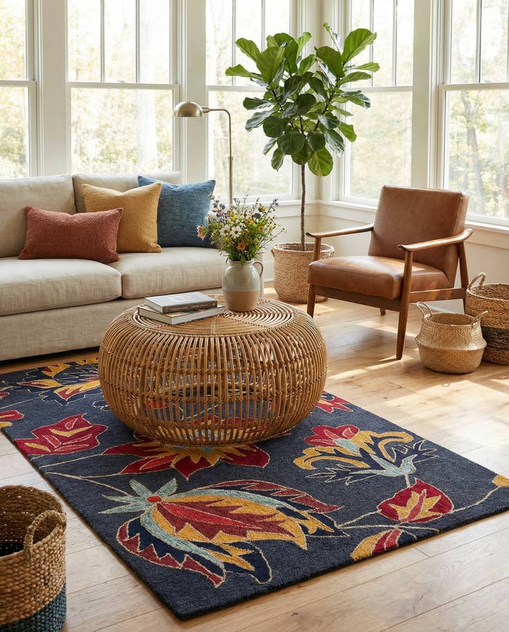 Detail image of 5' x 8' Agra Wool Rug