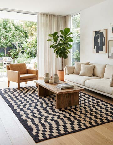 6' 9 x 9' 5 Hand Woven Kilim Modern Wool Rug