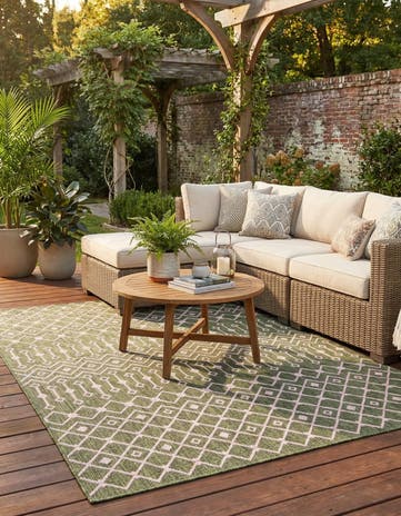 7' 10 x 11' Easy-Clean Lattice Indoor / Outdoor Rug