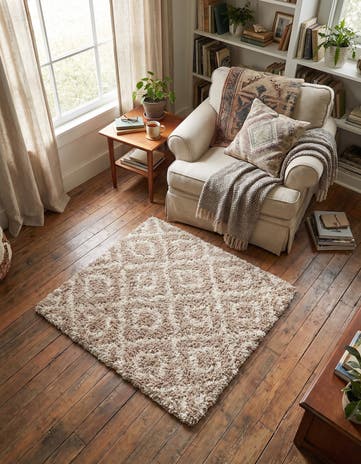 3' 3 x 3' 3 Lattice Shag Square Rug