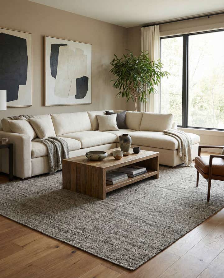 8' 8 x 9' 7 Hand Woven Kilim Modern Wool Square Rug