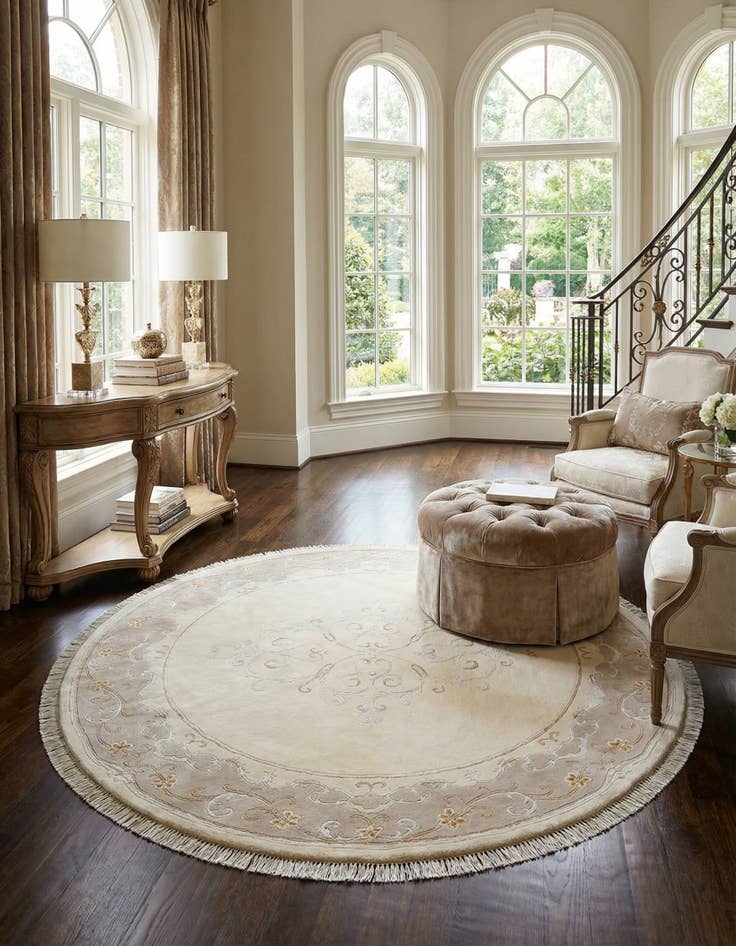 Detail image of 8' 2 x 8' 2  Hand Knotted Darya Wool Round Rug