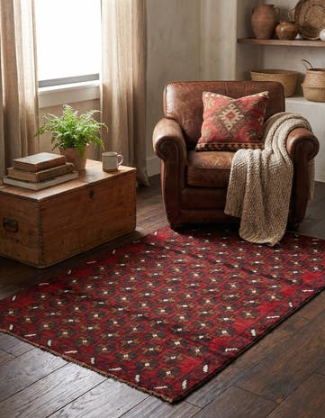 3' x 4' 6 Hand Knotted Balouch Persian Wool Rug