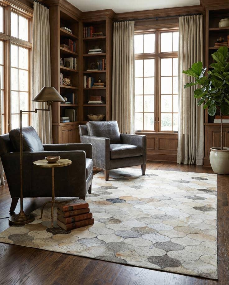 Detail image of 5' x 8' 3 Cowhide - Patchwork Rug