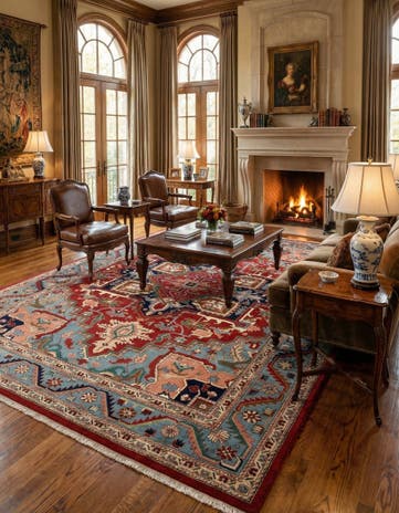 8' 2 x 11' 9 Hand Knotted Indo Tabriz Wool Rug