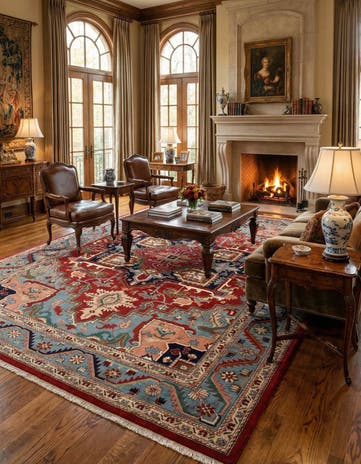8' 2 x 11' 9 Hand Knotted Indo Tabriz Wool Rug