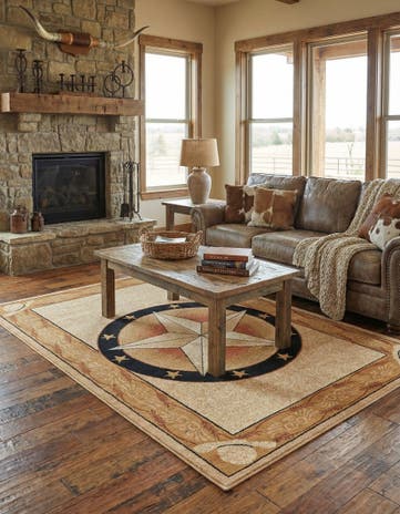 Ivory Brown Pioneer Rug