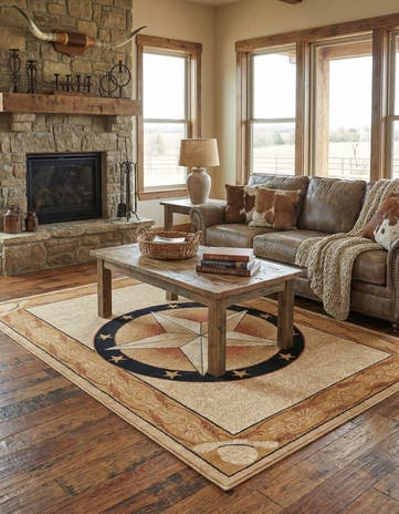 Ivory Brown Pioneer Rug