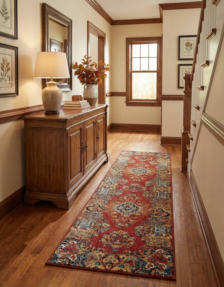 Detail image of  2' x 8'  Washable Traditional Indoor / Outdoor Runner Rug