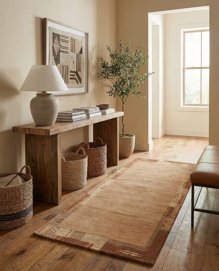 2' 4 x 4' 7 Hand Knotted Nepal Wool Runner Rug