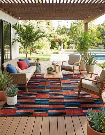 10' x 14' Easy-Clean Modern Indoor / Outdoor Rug