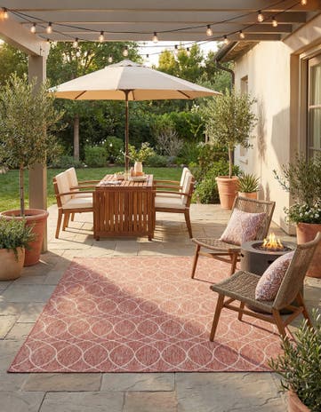 9' x 12' Easy-Clean Lattice Indoor / Outdoor Rug