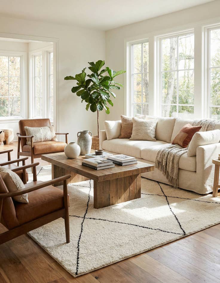 Detail image of 6' 1 x 9'  Hand Knotted Safiya Moroccan Wool Rug