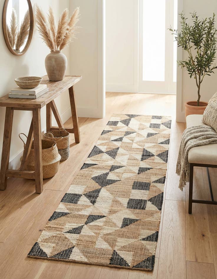 Detail image of 2' 7 x 10' Hand Woven Kala Handwoven Jute Runner Rug