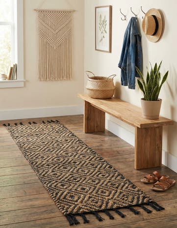 1' 2 x 6' 1 Hand Woven Braided Jute Table Runner Rug