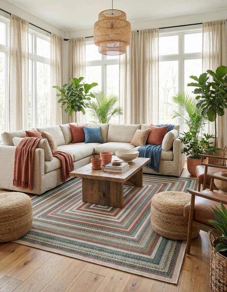 Detail image of 10' x 13'  Washable Baja Indoor / Outdoor Rug