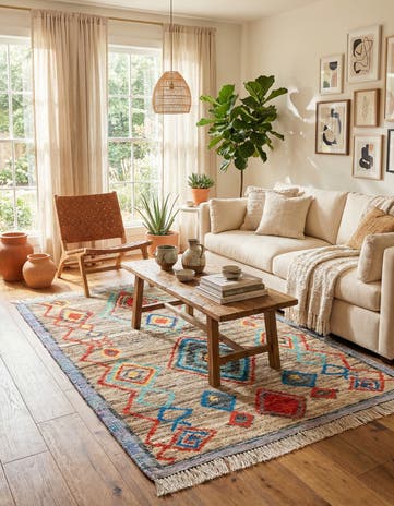 5' 1 x 7' 5 Hand Knotted Moroccan Wool Rug